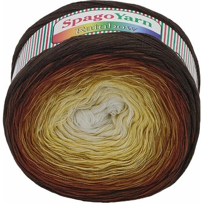 Bellatex Příze SpagoYarn Rainbow 250g / 1000 m bílá, žlutá, hnědá, tm. hnědá