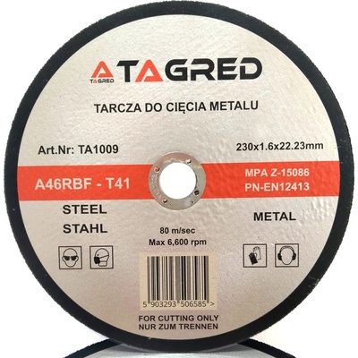 Tagred Kotúč na rezanie 230 x 22,2 x 1,6 mm TA1009