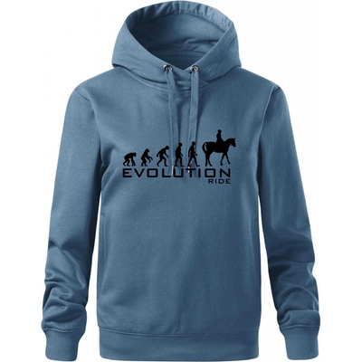 Evoluce Ride horse Oversized mikina dámská Moon kratší + širší Denim – Sleviste.cz