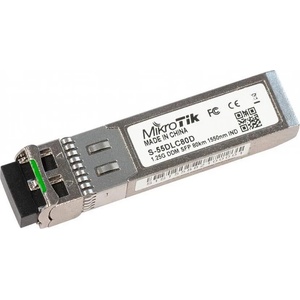 MikroTik S-55DLC80D мрежов трансивърен модул Оптично влакно 1250 Мбит-с SFP 1550 nm (S-55DLC80D)
