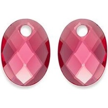 Sparkling Oválné přívěsky na náušnice z fuchsiového křemene EAGEM51-MO