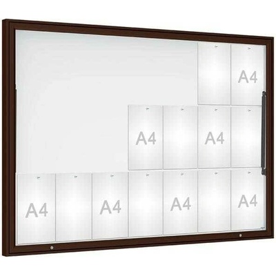 PROCITY Vonkajšia vitrína Classique, 21 x A4, plexi, hneda