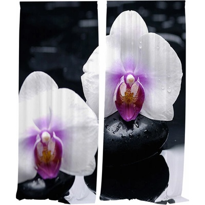 IMPAR Závěsy Bílá orchidej,140 × 250 cm