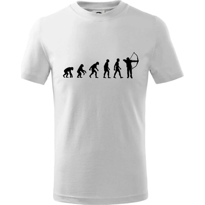 Evolúcia lukostreľba tričko Biela