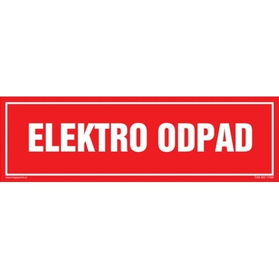 Značka ELEKTRO ODPAD, samolepicí fólie, 290 × 85 mm BZ FW636