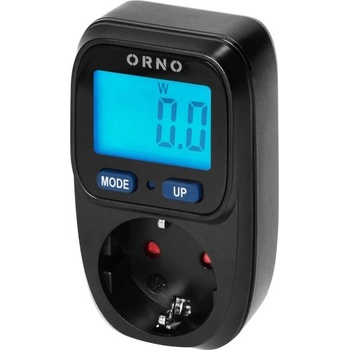 ORNO OR-WAT-419(GS)/B - Ватметър с LCD дисплей, 230V/50Hz, 16A до 3680W, версия шуко (OR-WAT-419(GS)/B)