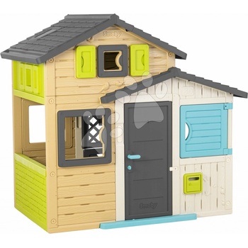 Smoby Přátel v elegantních barvách Friends House Evo Playhouse rozšiřitelný 2 dveře s klíčem 6 oken s UV filtrem 162 cm výška