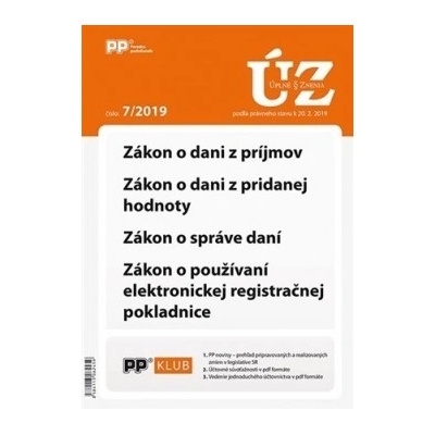 UZZ 7/2019 Zákon o dani z príjmov, DPH, správe daní, používaní ERP