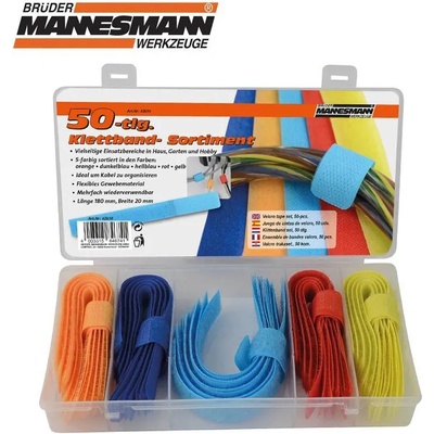 B. mannesmann Комплект велкро ленти за кабели 50 броя / Mannesmann 42610 / (M 42610)