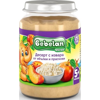 Bebelan пюре праскови и ябълки с извара - 190 г