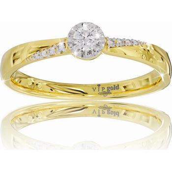 VIPgold Zásnubný prsteň s briliantmi v žltom zlate R330 48745z