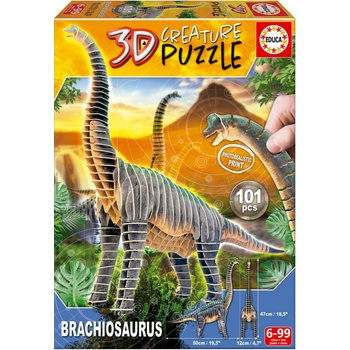 Image 1 of Educa Детски 3D пъзел Educa от 101 части - Брахиозаври (EDU19383)