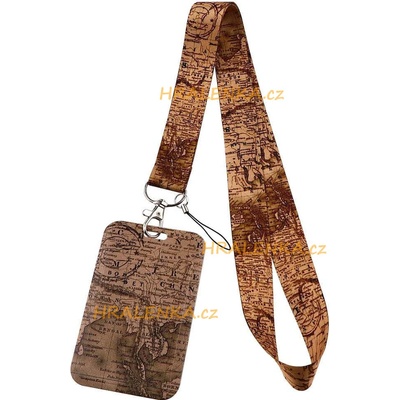 Šňůrka na krk 23666 s cedulkou Mapa