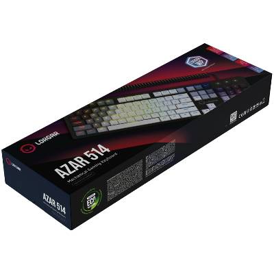 Azar 514, Wired mechanical gaming keyboard, RGB backlight, 1680000 colour variations, 18 modes, keys number: 104, 50M clicks, linear dream switches, spring cable up to 3.4m, ABS plastic+metal, (LRG-GK514W-US)