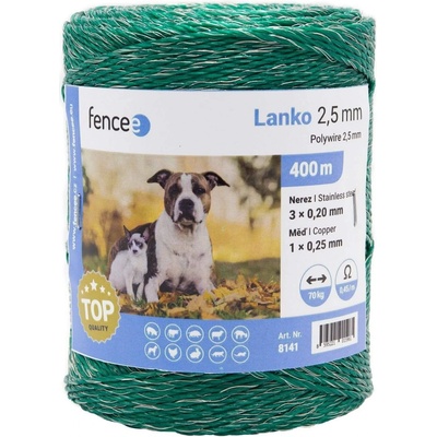 VNT electronics s.r.o. Lanko pro elektrický ohradník, průměr 2,5 mm, zelené, délka 400 m