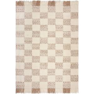 Flair Rugs Ръчно изработен килим със смес от вълна в кремав и естествен цвят 200x300 cm Eric Checkboard - Flair Rugs (503119377753)