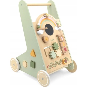 VIGA PolarB Dřevěné chodítko Pink s aktivitami