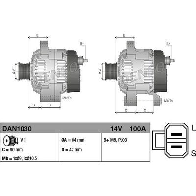 Alternátor DENSO (DE DAN1030)