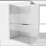 Mexen Kioto+ стенна душова с рафт Walk-in 90 x 200 см, прозрачен/скрежен, хром (800-090-121-01-35)