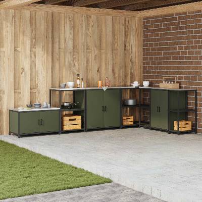 vidaXL Съхранение в кухнята HATTEM Маслиненозелено 60 x 50 x 92 см (874964)