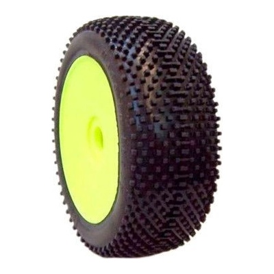 SP RACING 1/8 DOMINATOR COMPETITION OFF ROAD gumy nalepené gumy SUPER SOFT směs žluté disky 2 ks