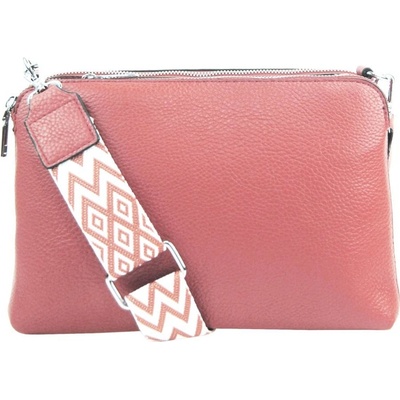 Barebag crossbody dámska kabelka s tromi sekciami Jessica Ružová