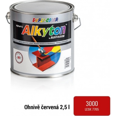 Rust Oleum Alkyton lesklá farba na hrdzu 2v1 250ml 3000 červená ohnivá