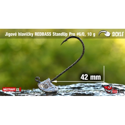 REDBASS Neváznoucí jigová hlava StandUp Pro Sickle vel.6 37 - 43mm 10g 5 ks