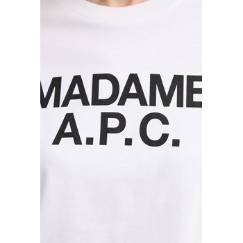 APC Памучна тениска a. p. c. t-shirt crop manche courte madame apc (cohbw.f26559)