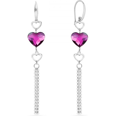 Spark růžové se Swarovski Elements Soul KWS280810F Fuchsia