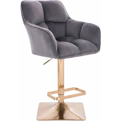 LuxuryForm Design Amalfi Velur na zlatej hranatej podstave tmavo šedá
