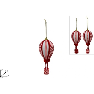 MAKRO Dekorácia vianočná na stromček, balón rôzne dekory, 7,5x17cm