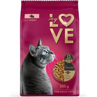 MY LOVE Pre dospelé mačky s králikom 300 g