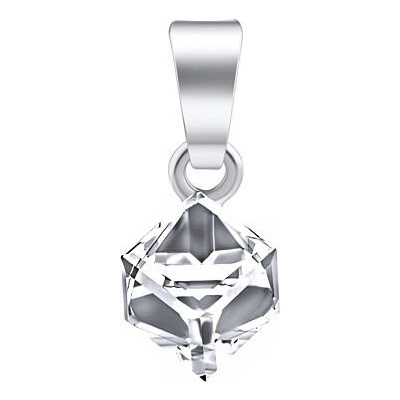 SILVEGO Strieborný prívesok kocka so Swarovski Crystals Crystal CAL VSW4841P6C