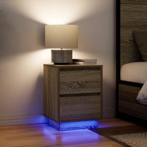 vidaXL Нощни шкафчета с LED осветление 2 бр. дъб сонома 38x34x50 cm (861288)