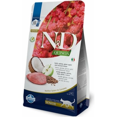 Farmina N&D cat QUINOA GF senior lamb green apple & coconut 1,5 kg