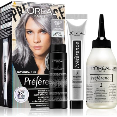 L'Oréal Préférence Vivids боя за коса цвят 9.112 smokey grey