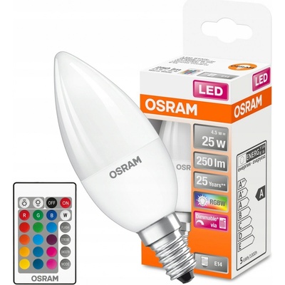 Osram LED žiarovka farebná s dialkovým ovládaním CLB25 4,2 W E14 2700 K