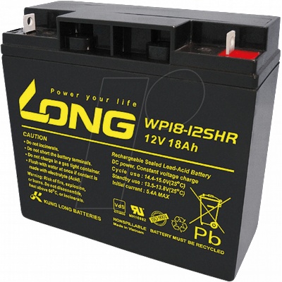 Long Aкумулаторна батерия Long WP18-12SHR F3, 12V 18Ah, AGM, . 181x76x167 мм (WP18-12SHR)