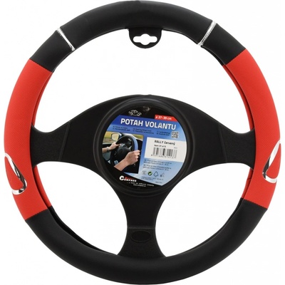 Compass Univerzální potah volantu Rally 37 - 39 cm černo / červený -
