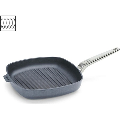 WOLL Grilovací pánev DIAMOND LITE PRO 28 x 28 cm na indukci s nerezovou rukojetí titan