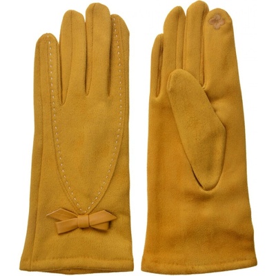 dámské zimní rukavice s mašličkou Louémi žluté
