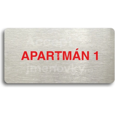 ACCEPT Piktogram APARTMÁN 1 - stříbrná tabulka - barevný tisk bez rámečku
