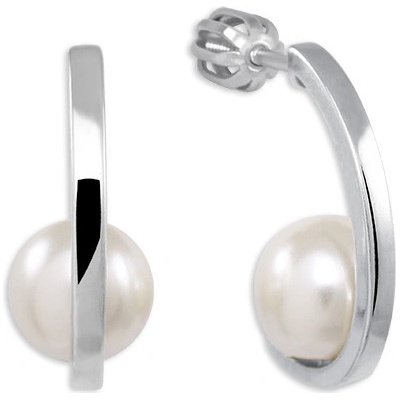 Soliter Strieborné kruhové náušnice s perlou 438 001 01810 04