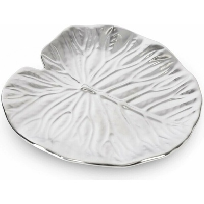 EUROFIRANY DEKORAČNÍ TALÍŘ KALINA 03 16 x 16 x 2 cm STŘÍBRNÝ