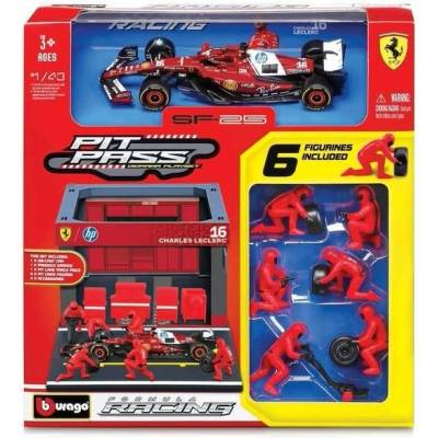 Bburago Ferrari SF-25 2025 NO16 Leclerc Pit Pass Set) 1:43