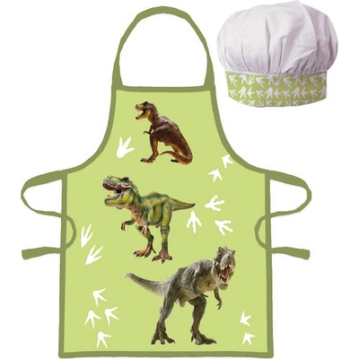 Aptex Dětská zástěra s čepicí DINO 45X50 CM 2X33CM