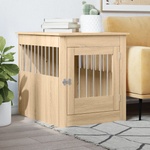 vidaXL Клетка за куче мебел, сонома дъб, 64, 5x80x71см, инженерно дърво (838332)