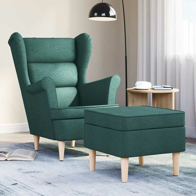 vidaXL 3307994 s podnožkou tmavě zelené textil