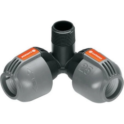 Gardena L-kus 25 mm x vnější závit 3/4", rohová přípojka zadešťovače, 2783-20